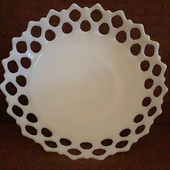 Vintage Westmoreland Milk Glass Compote Bowl Footed Pedestal Open Lace China - Picture 3 of 5